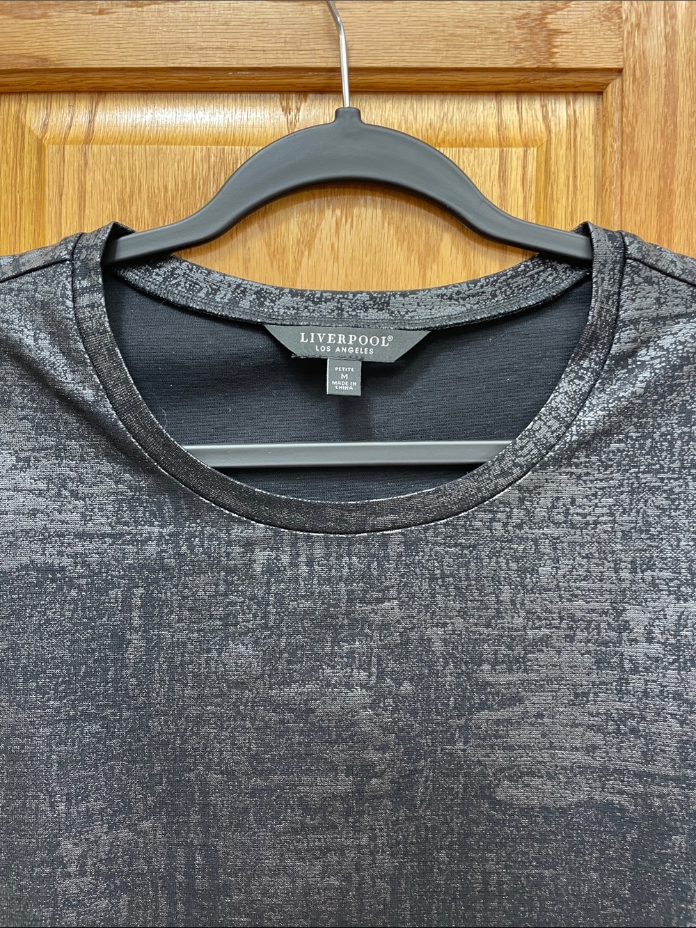 Liverpool Metallic Black Long-Sleeve Crewneck Top Medium Petite - Picture 2 of 15